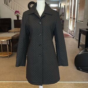 GIACCA  LONG BLACK QUILTED JACKET
